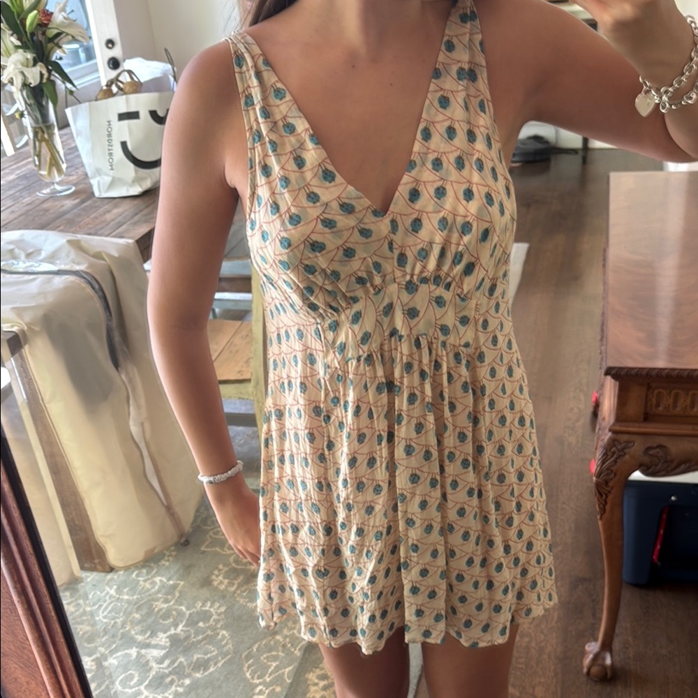 Cream Sleeveless Wrap Sundress